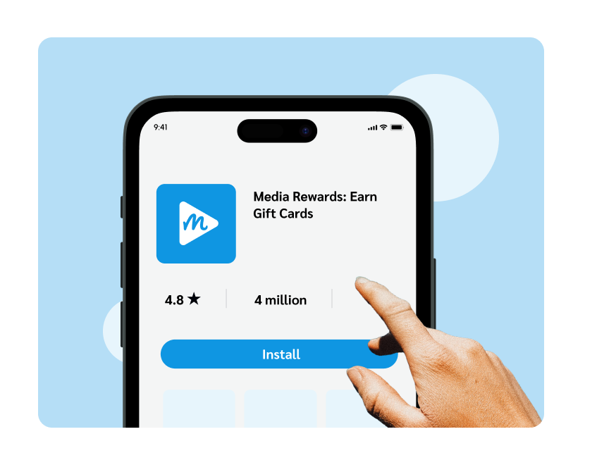 Media Rewards app: how users can earn gift cards, participate in prize draws, and take surveys through the rewards app.